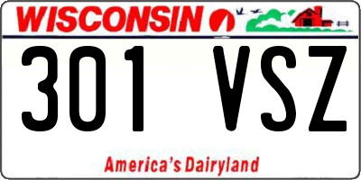 WI license plate 301VSZ