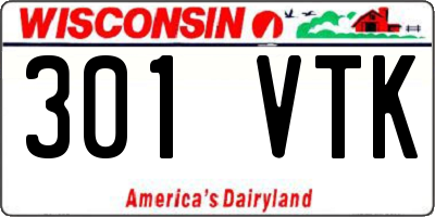 WI license plate 301VTK