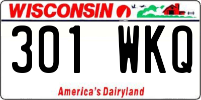 WI license plate 301WKQ
