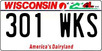 WI license plate 301WKS