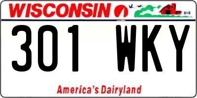 WI license plate 301WKY