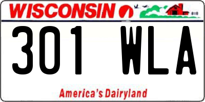 WI license plate 301WLA