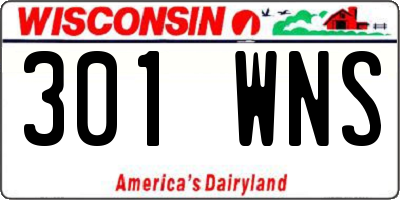 WI license plate 301WNS
