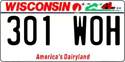 WI license plate 301WOH