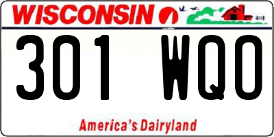 WI license plate 301WQO