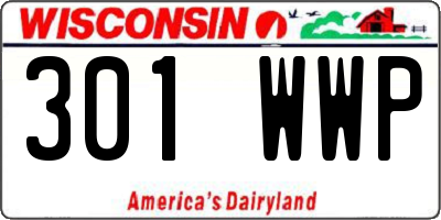 WI license plate 301WWP