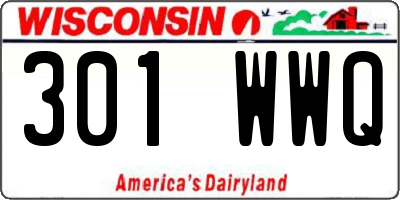 WI license plate 301WWQ