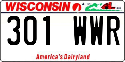 WI license plate 301WWR
