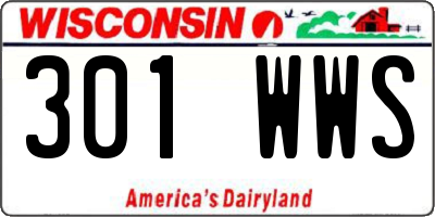 WI license plate 301WWS