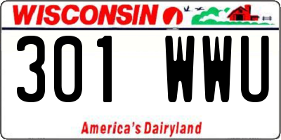 WI license plate 301WWU