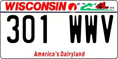 WI license plate 301WWV