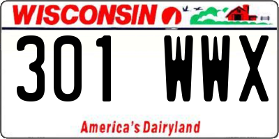 WI license plate 301WWX