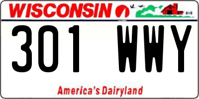 WI license plate 301WWY