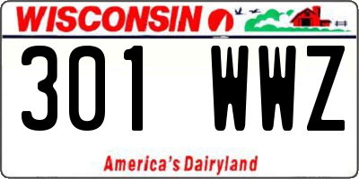 WI license plate 301WWZ