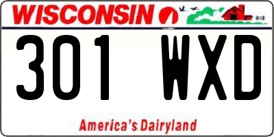 WI license plate 301WXD