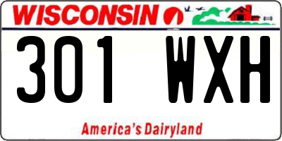 WI license plate 301WXH