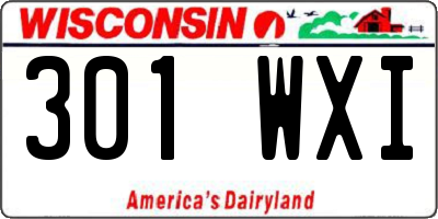 WI license plate 301WXI