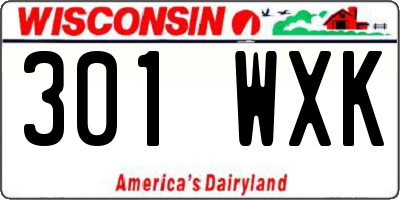 WI license plate 301WXK