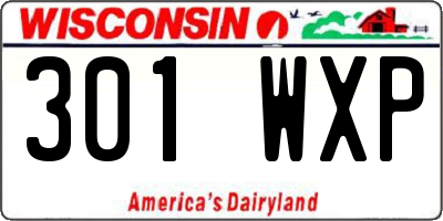 WI license plate 301WXP