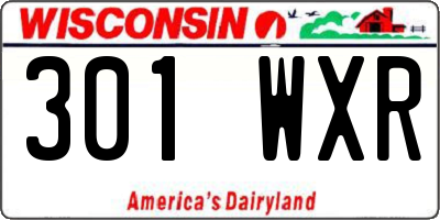 WI license plate 301WXR