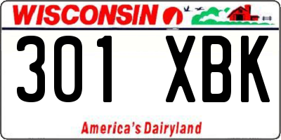 WI license plate 301XBK