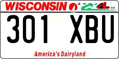 WI license plate 301XBU