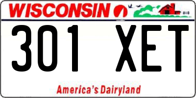 WI license plate 301XET