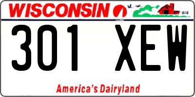 WI license plate 301XEW