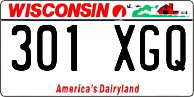 WI license plate 301XGQ