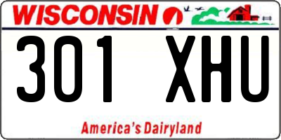 WI license plate 301XHU