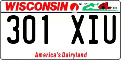 WI license plate 301XIU