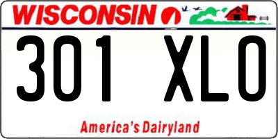 WI license plate 301XLO