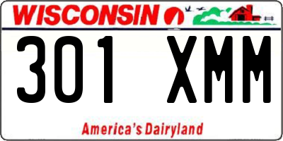 WI license plate 301XMM