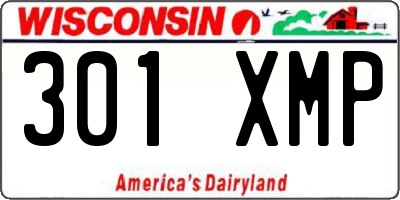 WI license plate 301XMP
