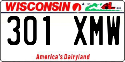 WI license plate 301XMW