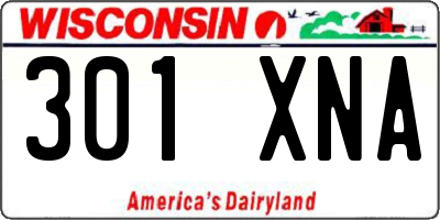 WI license plate 301XNA