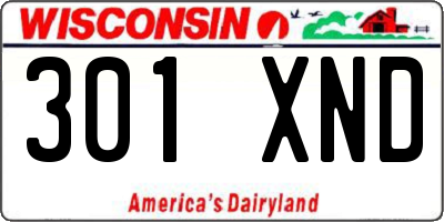 WI license plate 301XND