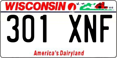 WI license plate 301XNF