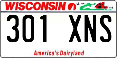 WI license plate 301XNS