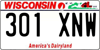 WI license plate 301XNW
