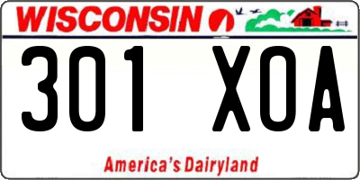 WI license plate 301XOA