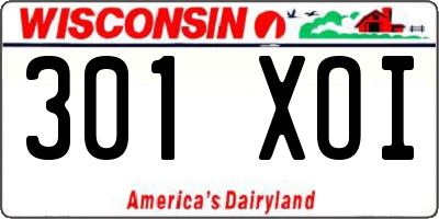 WI license plate 301XOI