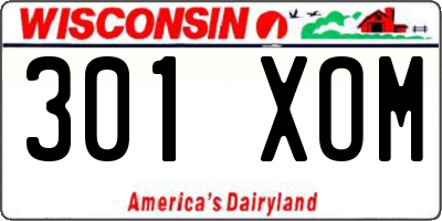WI license plate 301XOM
