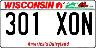 WI license plate 301XON