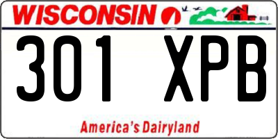 WI license plate 301XPB