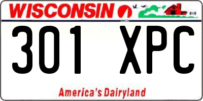 WI license plate 301XPC