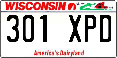 WI license plate 301XPD