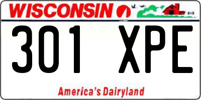 WI license plate 301XPE