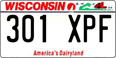 WI license plate 301XPF