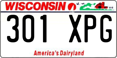 WI license plate 301XPG